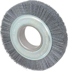 Weiler - 6" OD, 2" Arbor Hole, Crimped Nylon Wheel Brush - 1" Face Width, 1-1/4" Trim Length, 0.035" Filament Diam, 3,600 RPM - Exact Tool & Supply
