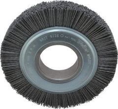 Weiler - 6" OD, 2" Arbor Hole, Crimped Nylon Wheel Brush - 1" Face Width, 1-1/4" Trim Length, 0.04" Filament Diam, 3,600 RPM - Exact Tool & Supply