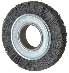 Weiler - 6" OD, 2" Arbor Hole, Crimped Nylon Wheel Brush - 1" Face Width, 1-1/4" Trim Length, 0.04" Filament Diam, 3,600 RPM - Exact Tool & Supply