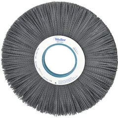 Weiler - 12" OD, 3-1/4" Arbor Hole, Crimped Nylon Wheel Brush - 1" Face Width, 3-5/16" Trim Length, 0.04" Filament Diam, 1,800 RPM - Exact Tool & Supply