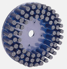 Weiler - 8" 120 Grit Silicon Carbide Crimped Disc Brush - Fine Grade, Plain Hole Connector, 1-1/2" Trim Length, 7/8" Arbor Hole - Exact Tool & Supply