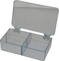 Flambeau - 2-3/4" Wide x 1-1/8" High x 4-1/2" Deep, Small Parts Box - Cellulose Propionate Frame, 4 Compartments, 1-1/4" Wide x 7/8" High x 2" Deep Bin - Exact Tool & Supply