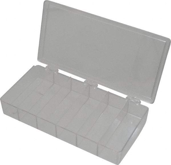 Flambeau - 4-1/2" Wide x 1-3/8" High x 8-1/4" Deep, Small Parts Box - K-Resin Frame, 6 Compartments, 4" Wide x 1-1/8" High x 1-1/4" Deep Bin - Exact Tool & Supply