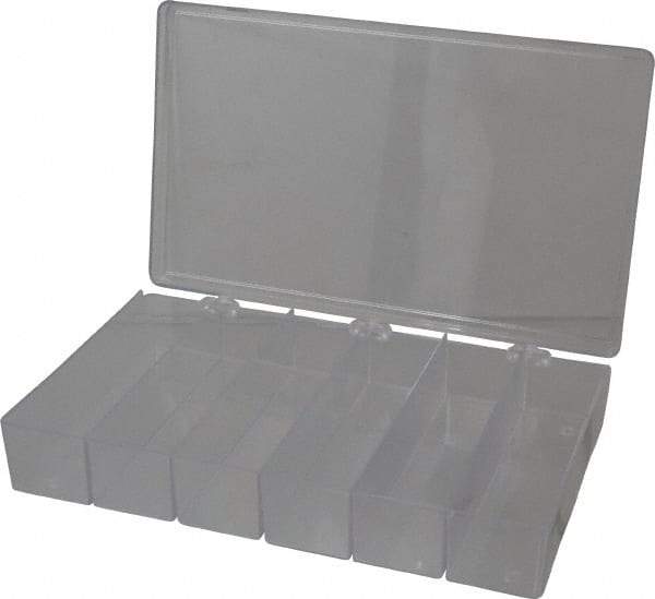 Flambeau - 6-3/4" Wide x 1-3/4" High x 11" Deep, Small Parts Box - K-Resin Frame, 6 Compartments, 6" Wide x 1-1/2" High x 1-5/8" Deep Bin - Exact Tool & Supply