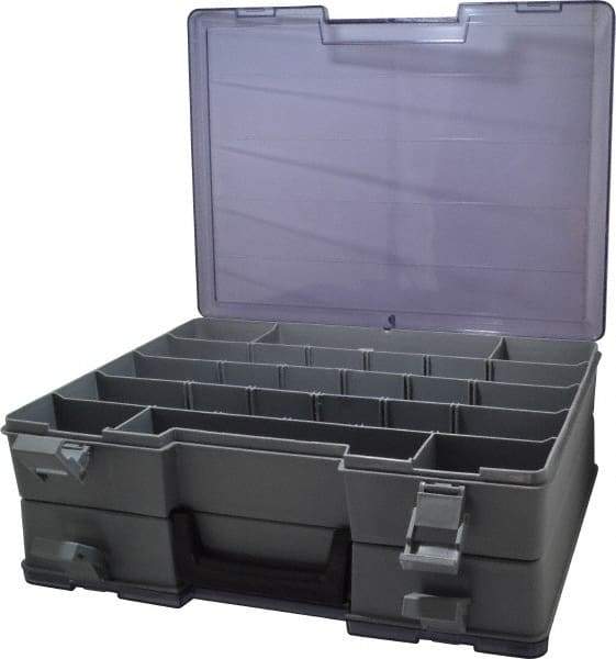 Flambeau - 15-1/2" Wide x 5" High x 11-3/4" Deep, Small Parts Storage Box - Copolymer Frame, 18 to 48 Compartments - Exact Tool & Supply