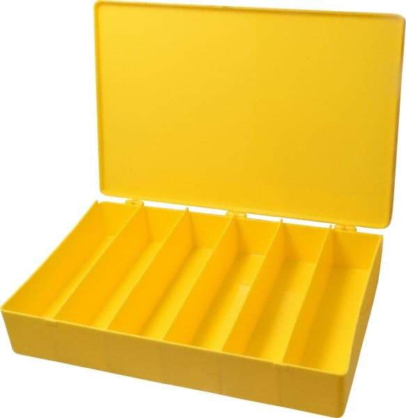 Flambeau - 13-1/8" Wide x 2-5/16" High x 9" Deep, Small Parts Box - Polypropylene Frame, 6 Compartments, 8-1/4" Wide x 2" High x 2" Deep Bin - Exact Tool & Supply
