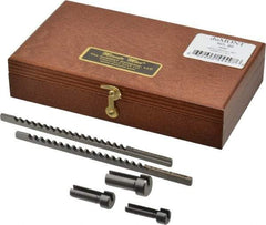 Dumont Minute Man - 5 Piece, 2 to 3mm Keyway Width, Style A Keyway Broach Set - Bright Finish High Speed Steel Broach, Collared Bushing, 6 to 10mm Bushing Diam - Exact Tool & Supply