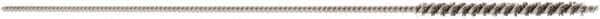 Brush Research Mfg. - 0.063" Diam Helical Stainless Steel Tube Brush - 0.003" Filament Diam, 3/4" Brush Length, 3" OAL, 0.034" Diam Shank - Exact Tool & Supply
