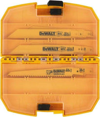 DeWALT - 15 Pieces, 6" Long x 0.04" Thickness, Bi-Metal Reciprocating Saw Blade Set - Straight Profile, 6 to 18 Teeth, Toothed Edge - Exact Tool & Supply