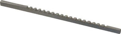 Value Collection - 1/8" Keyway Width, Style A, Keyway Broach - High Speed Steel, Bright Finish, 1/8" Broach Body Width, 13/64" to 1-1/8" LOC, 5" OAL - Exact Tool & Supply