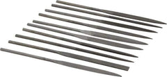 Value Collection - 10 Piece Swiss Pattern File Set - 6-1/4" Long, 2 Coarseness, Round Handle, Set Includes Barrette, Equalling, Half Round, Knife, Oval, Regular Pillar, Round, Square, Three Square, Warding - Exact Tool & Supply