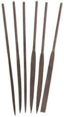 Value Collection - 6 Piece Swiss Pattern File Set - 4" Long, 2 Coarseness, Set Includes Equalling, Flat, Half Round, Round, Square, Three Square - Exact Tool & Supply