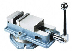 Interstate - 4" Jaw Width, 4" Jaw Opening Capacity, Horizontal Swivel Machine Vise - Manual Operation, 1 Station, 12-3/8" Long x 4.96" High x 1-1/4" Deep, 4-1/8" Jaw Height - Exact Tool & Supply