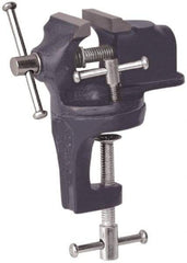 Value Collection - 2" Jaw Width x 1-1/4" Jaw Opening Capacity, 3/4" Throat Depth, Bench & Pipe Combination Vise - 7/16 to 5/8" Pipe Capacity, Swivel Base, Clamp-On Attachment, Cast Iron - Exact Tool & Supply