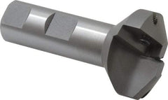 Everede Tool - 60° Lead Angle, 1.458" Max Cut Diam, 1/2" Min Cut Diam, 0.277" Max Depth of Cut, Indexable Chamfer and Angle End Mill - 2 Inserts, APLT 347 Insert Style, 3" Overall Length, Straight Shank, 120° Included Angle - Exact Tool & Supply