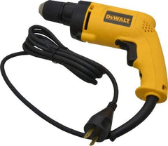 DeWALT - 3/8" Keyless Chuck, 1,200 RPM, Pistol Grip Handle Electric Drill - 6.7 Amps, 120 Volts, Reversible - Exact Tool & Supply