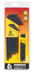 Bondhus - 22 Piece Fold-Up Ball End Hex Key Set - Hex Range 0.05 to 3/8" - Exact Tool & Supply