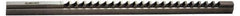 Dumont Minute Man - 22mm Keyway Width, Style F-1, Keyway Broach - High Speed Steel, Bright Finish, 1" Broach Body Width, 1" to 6" LOC, 20-1/4" OAL, 9,400 Lbs Pressure for Max LOC - Exact Tool & Supply