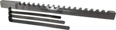 Dumont Minute Man - 1/2" Keyway Width, Style D, Keyway Broach - High Speed Steel, Bright Finish, 9/16" Broach Body Width, 1" to 6" LOC, 13-7/8" OAL, 9,800 Lbs Pressure for Max LOC - Exact Tool & Supply