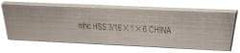 Interstate - 3/16 Inch Wide x 1 Inch High x 6 Inch Long, Parallel Cutoff Blade - M2 Grade, Bright Finish - Exact Tool & Supply