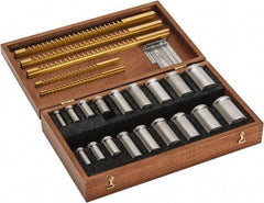Dumont Minute Man - 23 Piece, 1/8 to 3/8" Keyway Width, Style B & C Keyway Broach Set - TiN Finish High Speed Steel Broach, Collared Bushing, 1/2 to 1-9/16" Bushing Diam - Exact Tool & Supply