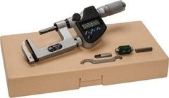 Mitutoyo - 1 to 2 Inch Range, Carbide Face, Electronic Multi Anvil Micrometer - Ratchet Stop Thimble, 0.0002 Inch Accuracy, 0.0001 Inch Resolution - Exact Tool & Supply