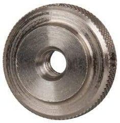Gibraltar - #10-24 UNC Thread, Uncoated, Stainless Steel Round Knurled Check Nut - 1/4" Overall Height, 3/4" Diam x 3/16" Head Height, 1/2" Diam x 1/16" Base Height - Exact Tool & Supply