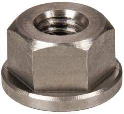 Gibraltar - 3/8-16, 7/8" Flange Diam, 1/2" High, 11/16" Across Flats, Flange Nut - Grade 303 Stainless Steel, 1/8" Flange Height - Exact Tool & Supply