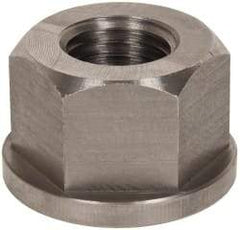 Gibraltar - 1-8, 2" Flange Diam, 1-1/4" High, 1-5/8" Across Flats, Flange Nut - Grade 303 Stainless Steel, 1/4" Flange Height - Exact Tool & Supply