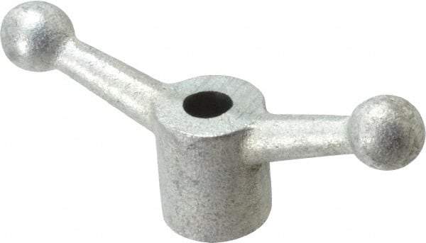 Gibraltar - 2 Offset Arms, 0.499" Hole, Zinc Plated, Reamed Speed Handle - 2-1/4" High, 1/2" Arm Diam, 1-1/8" Hub Diam, 3/4" Ball Diam - Exact Tool & Supply