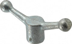Gibraltar - 2 Offset Arms, Zinc Plated, Blank Speed Handle - 2-1/2" High, 9/16" Arm Diam, 1-3/8" Hub Diam, 7/8" Ball Diam - Exact Tool & Supply