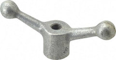 Gibraltar - 2 Offset Arms, 5/8-11" Hole, Zinc Plated, Tapped Speed Handle - 2-1/2" High, 9/16" Arm Diam, 1-3/8" Hub Diam, 7/8" Ball Diam - Exact Tool & Supply