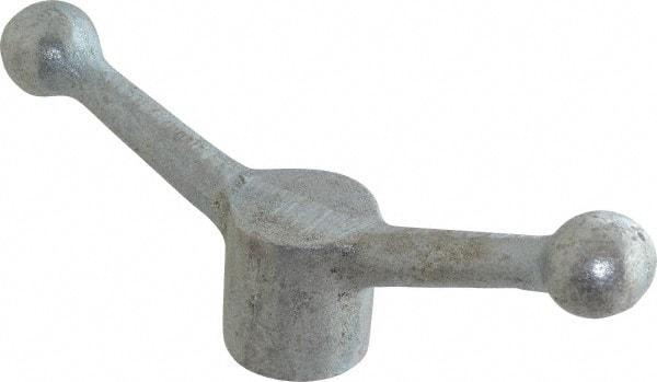 Gibraltar - 2 Offset Arms, Zinc Plated, Blank Speed Handle - 2-15/16" High, 5/8" Arm Diam, 1-5/8" Hub Diam, 1" Ball Diam - Exact Tool & Supply