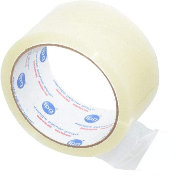 Intertape - 2" x 55 Yd Clear Rubber Adhesive Sealing Tape - Polypropylene Film Backing, 1.6 mil Thick, 25 Lb Tensile Strength, Series 6100 - Exact Tool & Supply