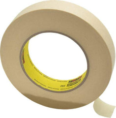 3M - 1" Wide x 60 Yd Long Tan Paper Masking Tape - Series 232, 6.3 mil Thick, 27 In/Lb Tensile Strength - Exact Tool & Supply