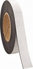 Made in USA - 50' Long x 1" Wide Flexible Magnetic Strip - 4 Lb Max Pull Force, Adhesive Back, Black - Exact Tool & Supply