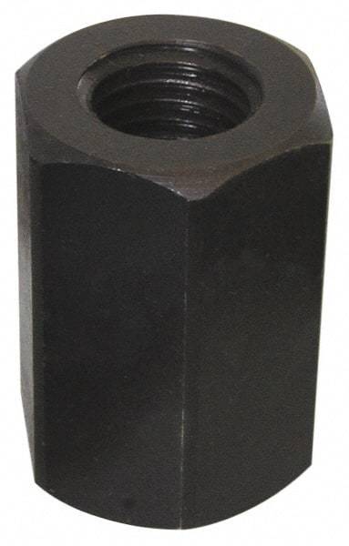 Value Collection - 3/4-10 UNC, 1-7/8" OAL Steel Standard Coupling Nut - Black Oxide Coated, 1-1/4" Width Across Flats - Exact Tool & Supply