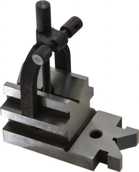 Value Collection - 1-5/16" Max Capacity, 90° Angle, Steel V-Block - 3-19/32" Long x 1-7/8" Wide x 1-7/8" High, Sold as Individual - Exact Tool & Supply