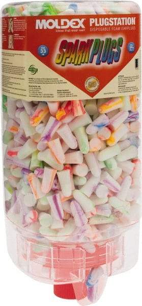 Moldex - One Touch Disposable Non-Refillable Earplug Dispenser with 33 dB Earplugs - Assorted Color Earplugs, 500 Pairs, Includes Mounting Bracket, Template & Hardware - Exact Tool & Supply
