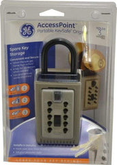 Supra - Push Button Combination, Portable Key Safe - Brass Finish - Exact Tool & Supply