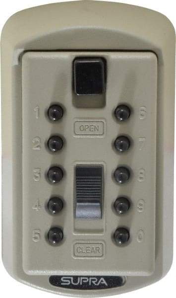 Supra - Push Button Combination, Slimline Key Safe - Brass Finish - Exact Tool & Supply