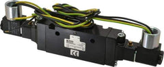 Parker - 3/8" Inlet x 3/8" Outlet, Double Solenoid Actuator, Solenoid Return, 2 Position, Body Ported Solenoid Air Valve - 120 VAC Input, 88 CFM, 2.8 CV, 4 Way, 145 psi, 7-3/10" Long x 1.15" Wide x 3.97" High, 0 to 160°F - Exact Tool & Supply