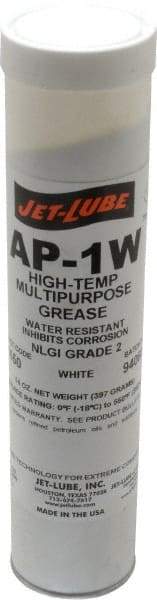 Jet-Lube - 14 oz Cartridge High Temperature Grease - White, High Temperature, 550°F Max Temp, NLGIG 2, - Exact Tool & Supply