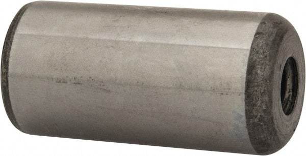 Value Collection - 1" Diam x 2" Pin Length Grade 8 Alloy Steel Pull Out Dowel Pin - 1 Rounded & 1 Threaded End - Exact Tool & Supply