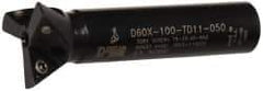 Dorian Tool - 60° Included Angle, 1 Inch Max Cutting Diameter, 3 Inserts, 1/2 Inch Shank Diameter, TDEX 110204-EN Insert Style, Indexable Dovetail Cutter - 2.39 Inch Overall Length - Exact Tool & Supply