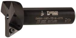 Dorian Tool - 60° Included Angle, 1-7/8 Inch Max Cutting Diameter, 3 Inserts, 3/4 Inch Shank Diameter, TDEX 160308-EN Insert Style, Indexable Dovetail Cutter - 3 Inch Overall Length - Exact Tool & Supply