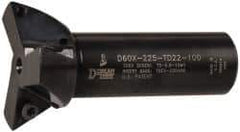 Dorian Tool - 60° Included Angle, 2-1/4 Inch Max Cutting Diameter, 3 Inserts, 1 Inch Shank Diameter, TDEX 220408-EN Insert Style, Indexable Dovetail Cutter - 3-1/2 Inch Overall Length - Exact Tool & Supply