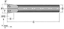 Dorian Tool - 15/16" Min Bore Diam, 5-1/2" OAL, 5/8" Shank Diam, S-DCLC Indexable Boring Bar - CC.T Insert, Screw Holding Method - Exact Tool & Supply