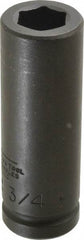 Proto - 3/4" Drive 3/4" Deep Thin Wall Impact Socket - 6 Points, 4" OAL - Exact Tool & Supply