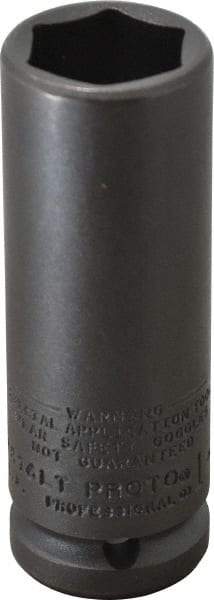 Proto - 3/4" Drive 1" Deep Thin Wall Impact Socket - 6 Points, 4" OAL - Exact Tool & Supply